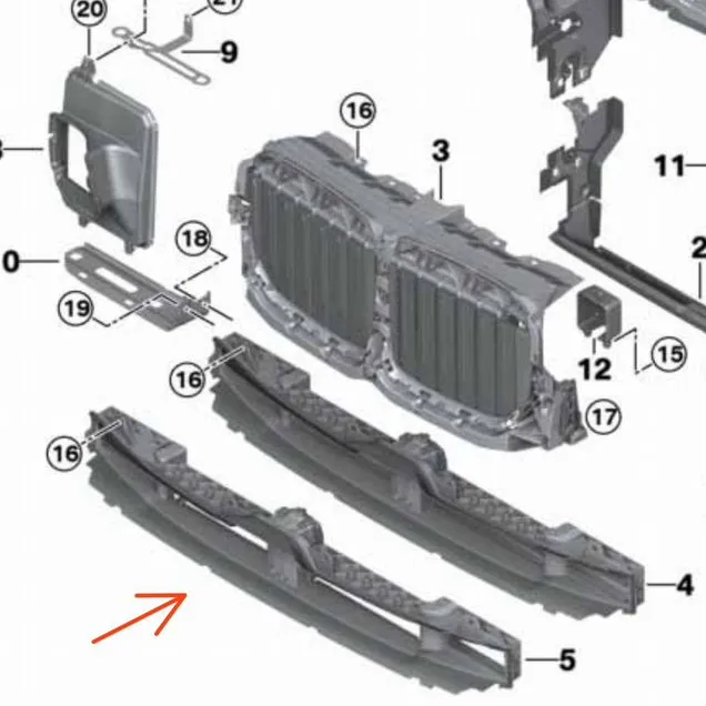 Нижний воздуховод BMW G07 X7